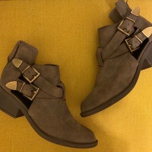Gray booties